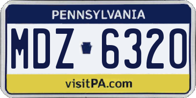 PA license plate MDZ6320