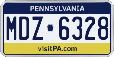 PA license plate MDZ6328