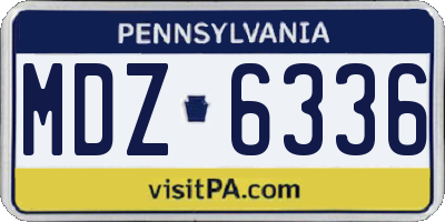 PA license plate MDZ6336