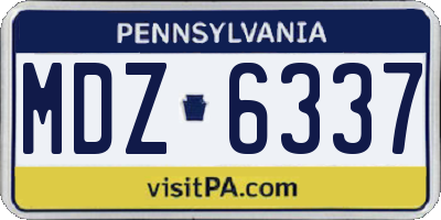 PA license plate MDZ6337