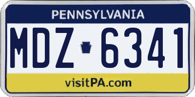 PA license plate MDZ6341