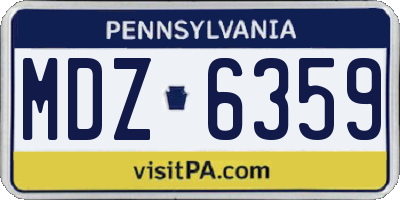 PA license plate MDZ6359