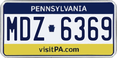 PA license plate MDZ6369