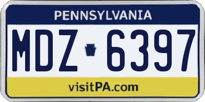 PA license plate MDZ6397