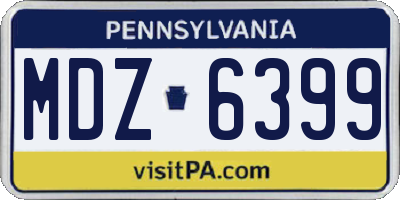 PA license plate MDZ6399