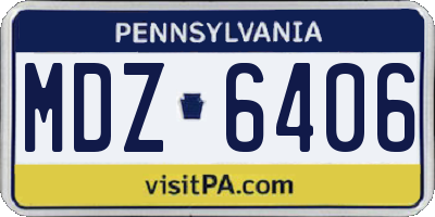 PA license plate MDZ6406