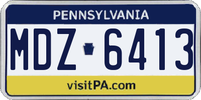 PA license plate MDZ6413