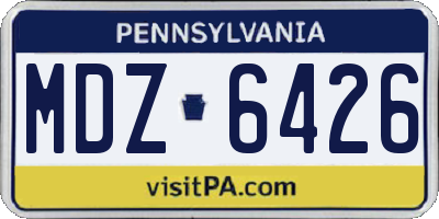 PA license plate MDZ6426
