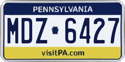 PA license plate MDZ6427