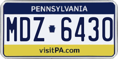 PA license plate MDZ6430