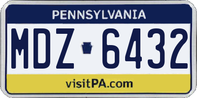 PA license plate MDZ6432