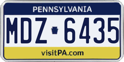 PA license plate MDZ6435