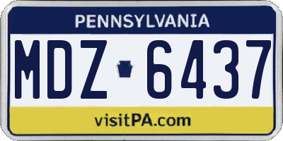 PA license plate MDZ6437