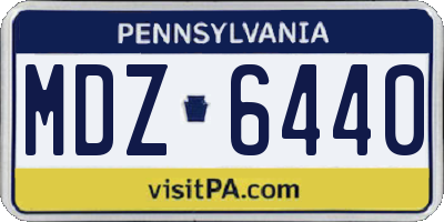 PA license plate MDZ6440