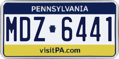 PA license plate MDZ6441