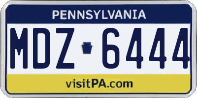 PA license plate MDZ6444