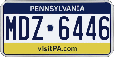 PA license plate MDZ6446
