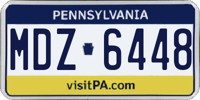 PA license plate MDZ6448