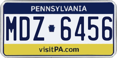 PA license plate MDZ6456