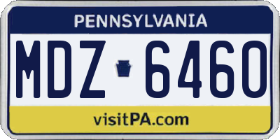 PA license plate MDZ6460