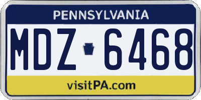 PA license plate MDZ6468