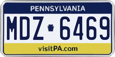 PA license plate MDZ6469