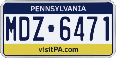 PA license plate MDZ6471