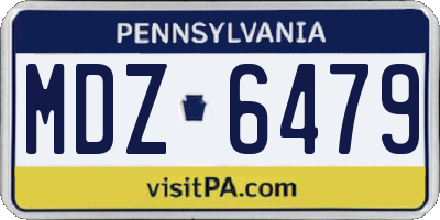 PA license plate MDZ6479