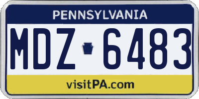 PA license plate MDZ6483