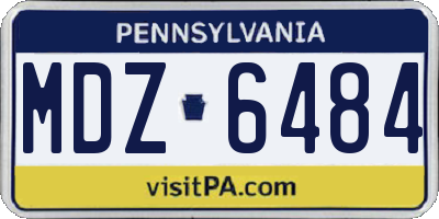PA license plate MDZ6484