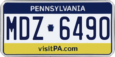 PA license plate MDZ6490