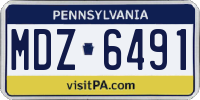 PA license plate MDZ6491