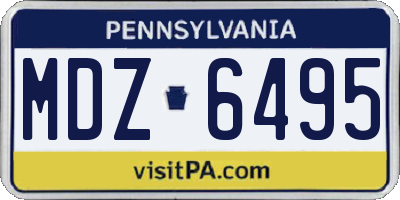PA license plate MDZ6495