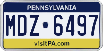 PA license plate MDZ6497