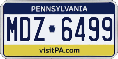 PA license plate MDZ6499
