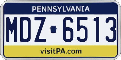PA license plate MDZ6513