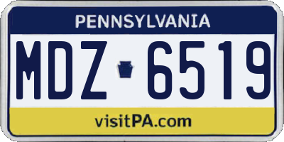 PA license plate MDZ6519