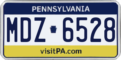 PA license plate MDZ6528