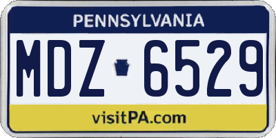 PA license plate MDZ6529