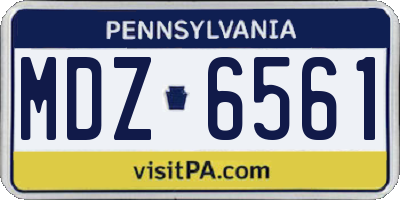 PA license plate MDZ6561