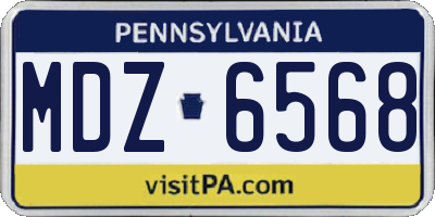 PA license plate MDZ6568