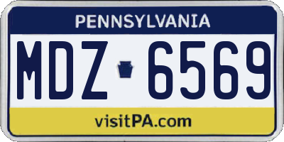 PA license plate MDZ6569