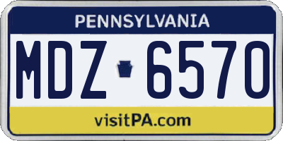 PA license plate MDZ6570