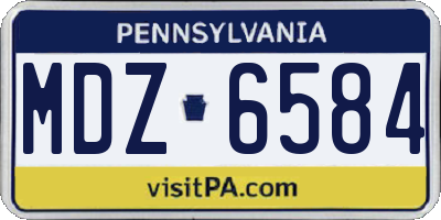 PA license plate MDZ6584