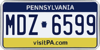 PA license plate MDZ6599