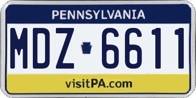 PA license plate MDZ6611