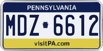PA license plate MDZ6612