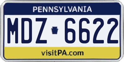 PA license plate MDZ6622