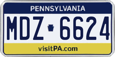 PA license plate MDZ6624