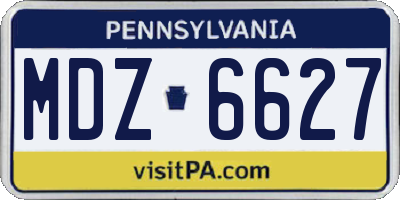 PA license plate MDZ6627